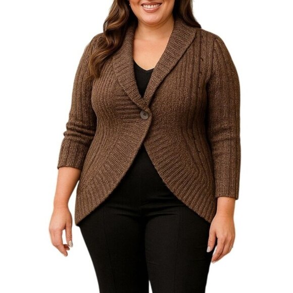 Rue21 Sweaters - Rue21 Size XL Cardigan Sweater Womens  Brown Chunky Knit Button Front Casual